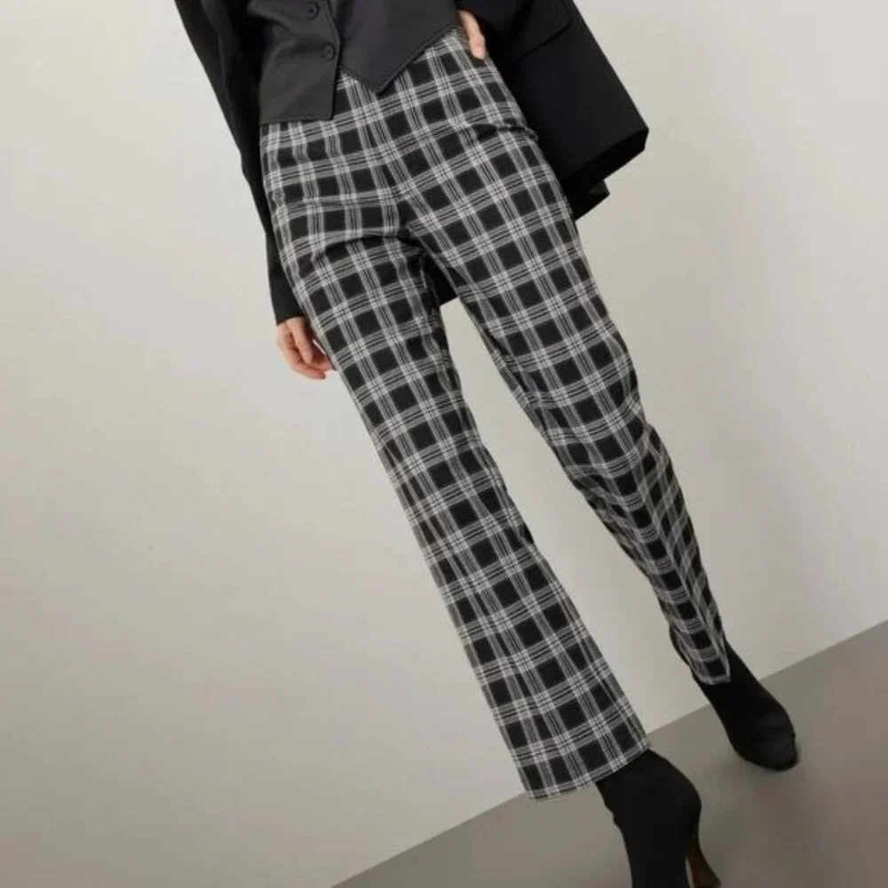 Reformation Pants Franklin‎ Checkered Checked Career Trousers Sz 2